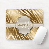 モノグラムの金ゴールドゼブラ印刷パターン マウスパッド (マウス)