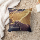モノグラムの金ゴールドタンパープル芸術的装飾用クッション クッション (ブランケット)