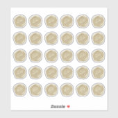 モノグラムの金ゴールドフェイクワックスシール シール (シート)