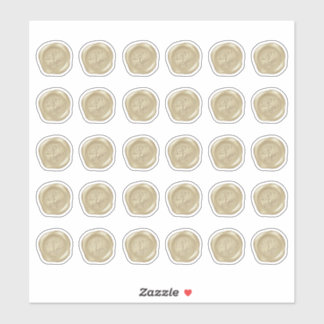 モノグラムの金ゴールドフェイクワックスシール シール