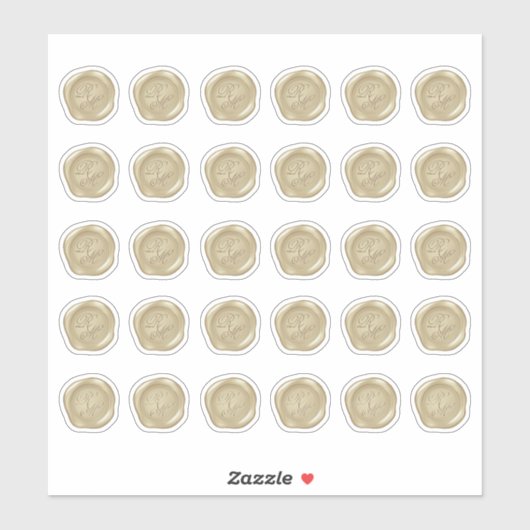 モノグラムの金ゴールドフェイクワックスシール シール (シート)