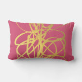 モノグラムの金ゴールドブラシストロークLumbarの装飾用クッション ランバークッション (裏面)