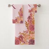 モノグラムの金ゴールドブルゴーニュ秋フローラ バスタオルセット (インサイチュ)