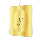 モノグラムの金ゴールドルックテンプレートエレガントモダン カーエアーフレッシュナー (左)