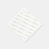 +モノグラムの金ゴールド愛のハート結婚, スタンダードカクテルナプキン (角)