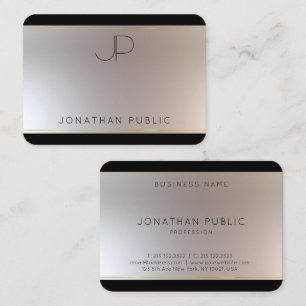 モノグラムの金ゴールド銀エレガントテンプレート 名刺