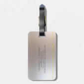モノグラムの金ゴールド銀エレガントモダン ラゲッジタグ (裏面縦)