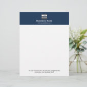 モノグラムの金属のロゴの濃紺のモダンのプロフェッショナル レターヘッド (スタンド正面)