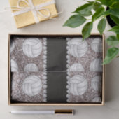 モノグラムの銀のグリッターのバレーボール 薄葉紙 (ギフト)