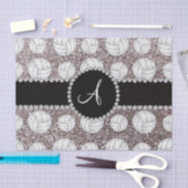 モノグラムの銀のグリッターのバレーボール 薄葉紙 (クラフト)