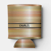 モノグラムの銅と金ゴールドストライプ 缶クーラー (裏面)