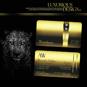 モノグラムの開館時間を持つ華やかな金ゴールド効果 名刺