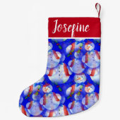 モノグラムの雪だるま スモールクリスマスストッキング (裏面)