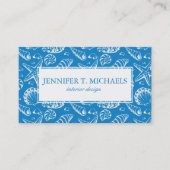 モノグラムの青いビーチパターン 名刺 (正面)