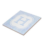 モノグラムの青い水彩画はセラミックタイルを落とします タイル (側面)