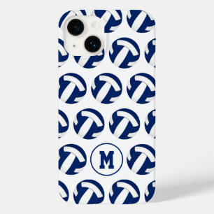 モノグラムの青い白いバレーボール模様 Case-Mate iPhone 14ケース