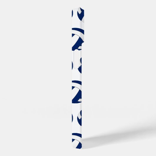 モノグラムの青い白いバレーボール模様 Case-Mate iPhoneケース (裏面 / 右)