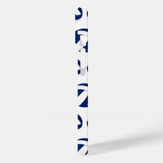 モノグラムの青い白いバレーボール模様 Case-Mate iPhoneケース (裏面 / 左)