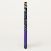 モノグラムの青い紫色のフラクタルのケルト族のハートの結び目 Case-Mate iPhoneケース (裏面/右)