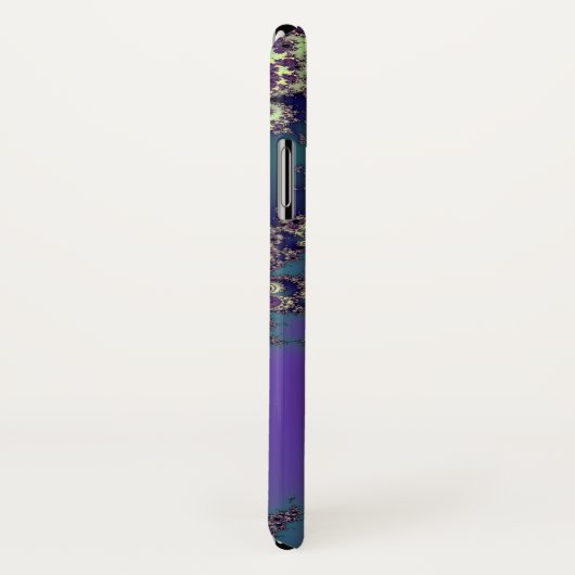 モノグラムの青い紫色のフラクタルのケルト族のハートの結び目 Case-Mate iPhoneケース (裏面/右)