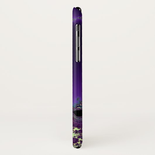 モノグラムの青い紫色のフラクタルのケルト族のハートの結び目 Case-Mate iPhoneケース (裏面/左)