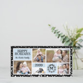 モノグラムの青と黒の雪の結晶 シーズンカード (スタンド正面)