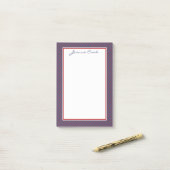 モノグラムの青及び赤いクローバーの格子垣パターン ポストイット (デスク上)