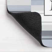 モノグラムの青 – 灰色の四角形 マウスパッド (コーナー)