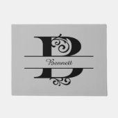 モノグラムの飾り文字B (名前付き) ドアマット (正面)