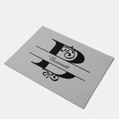 モノグラムの飾り文字B (名前付き) ドアマット (アングル)