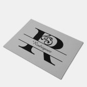 モノグラムの飾り文字R (名前付き) ドアマット (アングル)