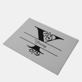 モノグラムの飾り文字Y （名前付き） ドアマット (アングル)