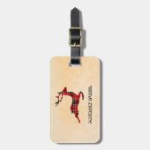 モノグラムの鹿の格子状 ラゲッジタグ (正面縦)