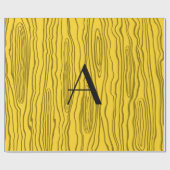 モノグラムの黄色くフェイクなbois ラッピングペーパー (フラット)