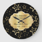 モノグラムの黄金の星 ラージ壁時計 (正面)