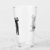 モノグラムの黒いシルエットのゴルファー タンブラーグラス (右)