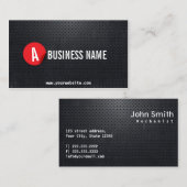 モノグラムの黒い金属の赤いラベルの整備士 名刺 (正面/裏面)