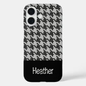 モノグラムの黒と灰色のパタ千鳥格子のーン Case-Mate iPhoneケース (裏面)