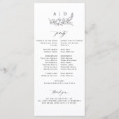 モノグラムの黒と白のクラシックな結婚式プログラム プログラム (裏面)