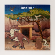 モノグラムの黒褐色の恐竜