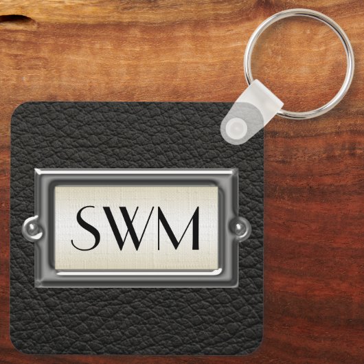 モノグラムの3名のエグゼクティブメンパーソナライズされたズ キーホルダー (裏面)