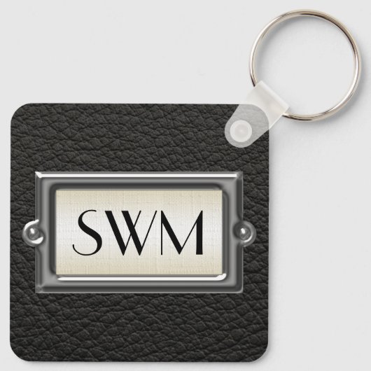 モノグラムの3名のエグゼクティブメンパーソナライズされたズ キーホルダー (裏面)