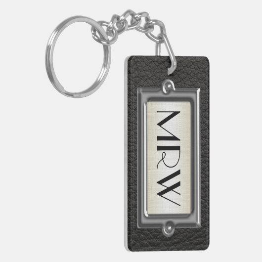 モノグラムの3名のエグゼクティブメンパーソナライズされたズ キーホルダー (正面左)