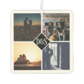 モノグラムの4フォトカスタムコラージュパーソナライズされた カーエアーフレッシュナー (正面)