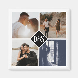 モノグラムの4フォトカスタムコラージュパーソナライズされた マグネット