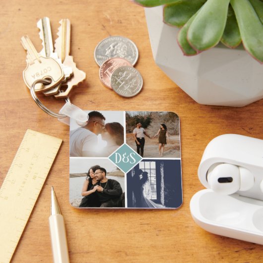 モノグラムの5フォトカスタムコラージュパーソナライズされた キーホルダー (デスク)