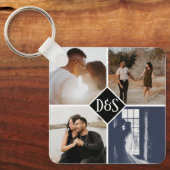 モノグラムの5フォトカスタムコラージュパーソナライズされた キーホルダー (正面)