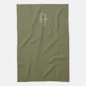 モノグラムの – オリーブ キッチンタオル (縦)