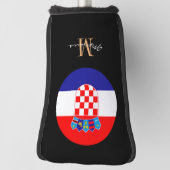 モノグラムの&クロアチア国旗のゴルフクラブのカバー ゴルフヘッドカバー (回転90)