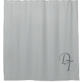 モノグラムの – グ淡い色のレイ無地の シャワーカーテン (正面)